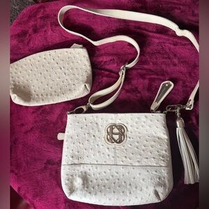 Heyraud Ostrich Cross Body Bag And Makeup Bag